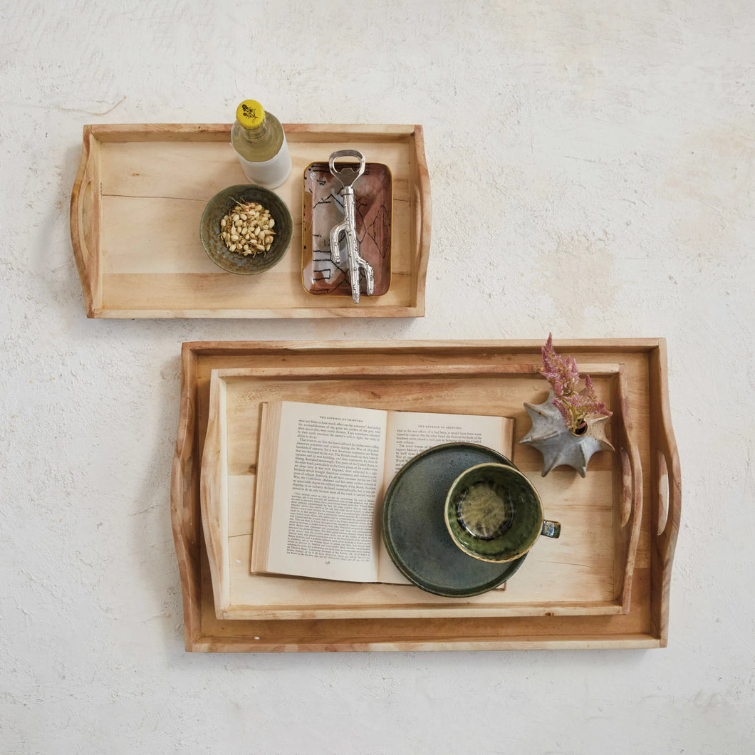 Wood Tray w Handles