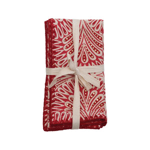 Red White Print Napkin