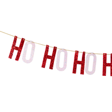 Load image into Gallery viewer, Ho Ho Ho Glitter Banner
