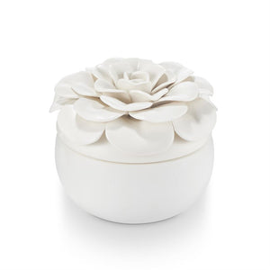 Gardenia Ceramic Flower Candle - T E R R A
