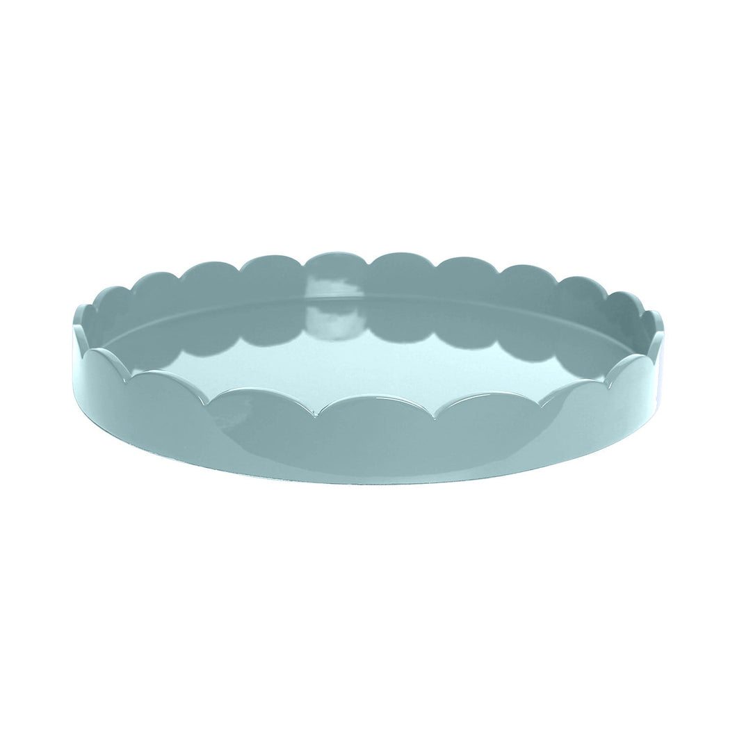 Teal Round Scallop Tray