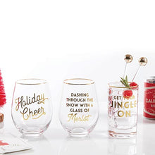 Load image into Gallery viewer, Wine Glass Holiday Cheer
