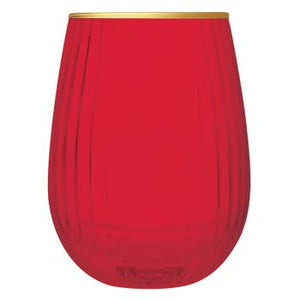 Red Stemless Glass