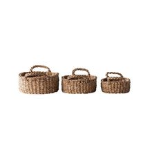 Load image into Gallery viewer, Oval Natural Woven Seagrass Baskets w/ Handles - T E R R A
