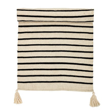Load image into Gallery viewer, Rectangle Black &amp; White Striped Cotton Rug - T E R R A
