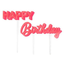 Load image into Gallery viewer, Happy Birthday Pink Cake Topper
